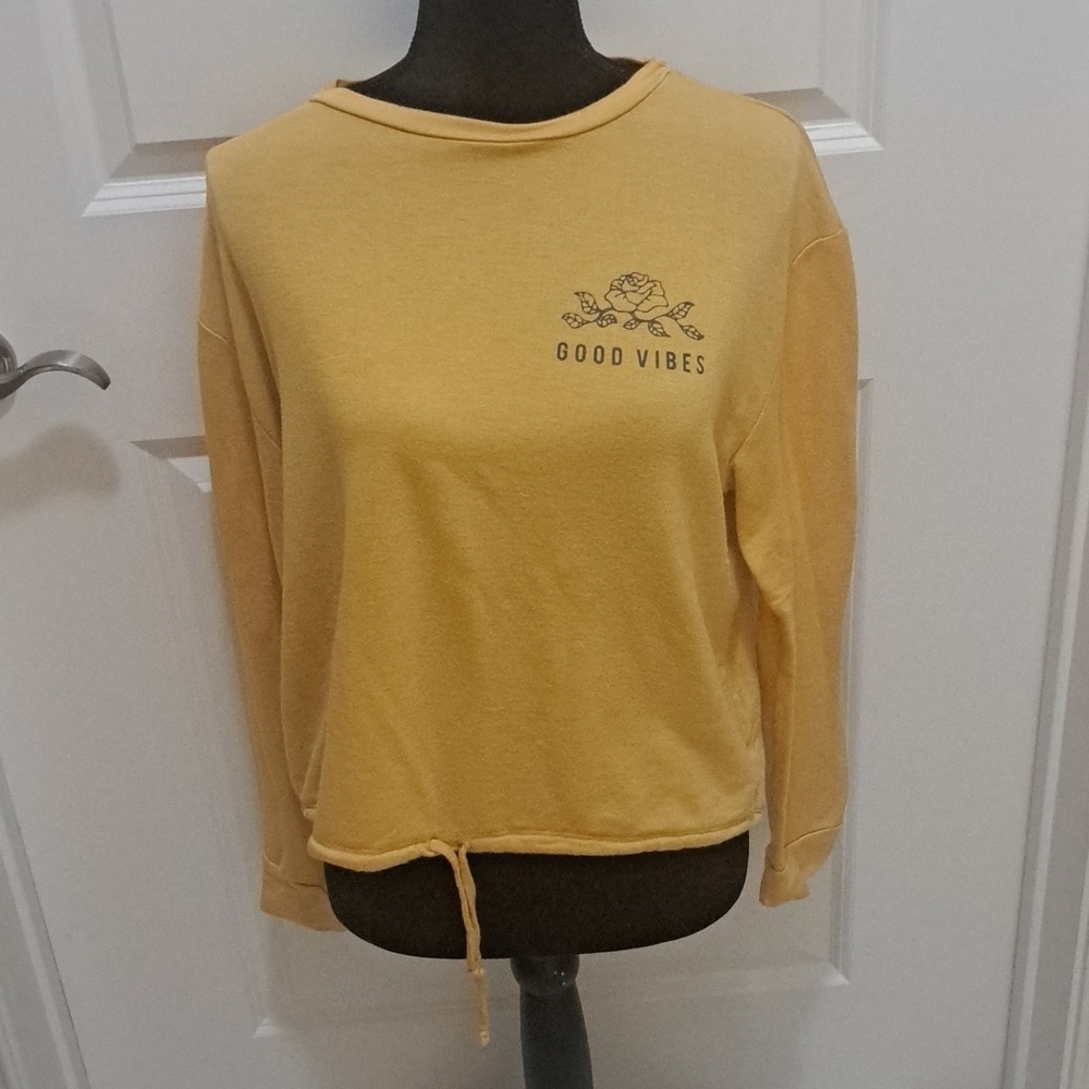 DIRTEE LAUNDRY XL mustard good vibes super soft long sleeve